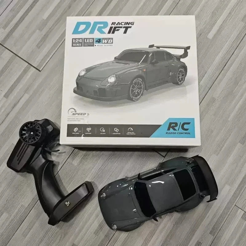 High-Speed 1/20 Scale RC Drift Car with Road Barriers & Batteries