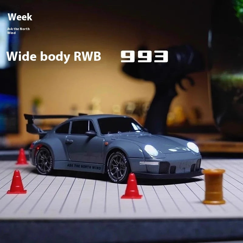 High-Speed 1/20 Scale RC Drift Car with Road Barriers & Batteries