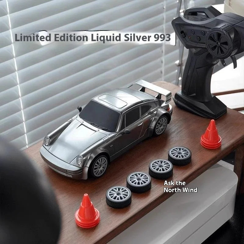 High-Speed 1/20 Scale RC Drift Car with Road Barriers & Batteries