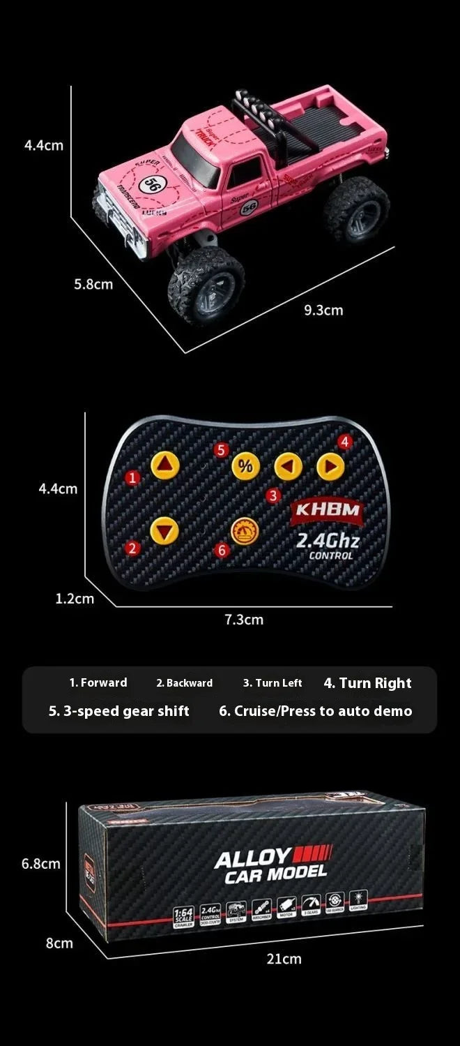 Mini Alloy RC Car — 60-Minute Battery & Metal Shell