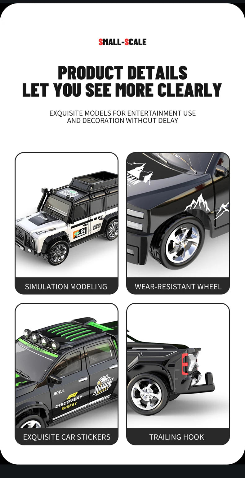 Mini Alloy RC Racing Car — Metal Body & LED Lights