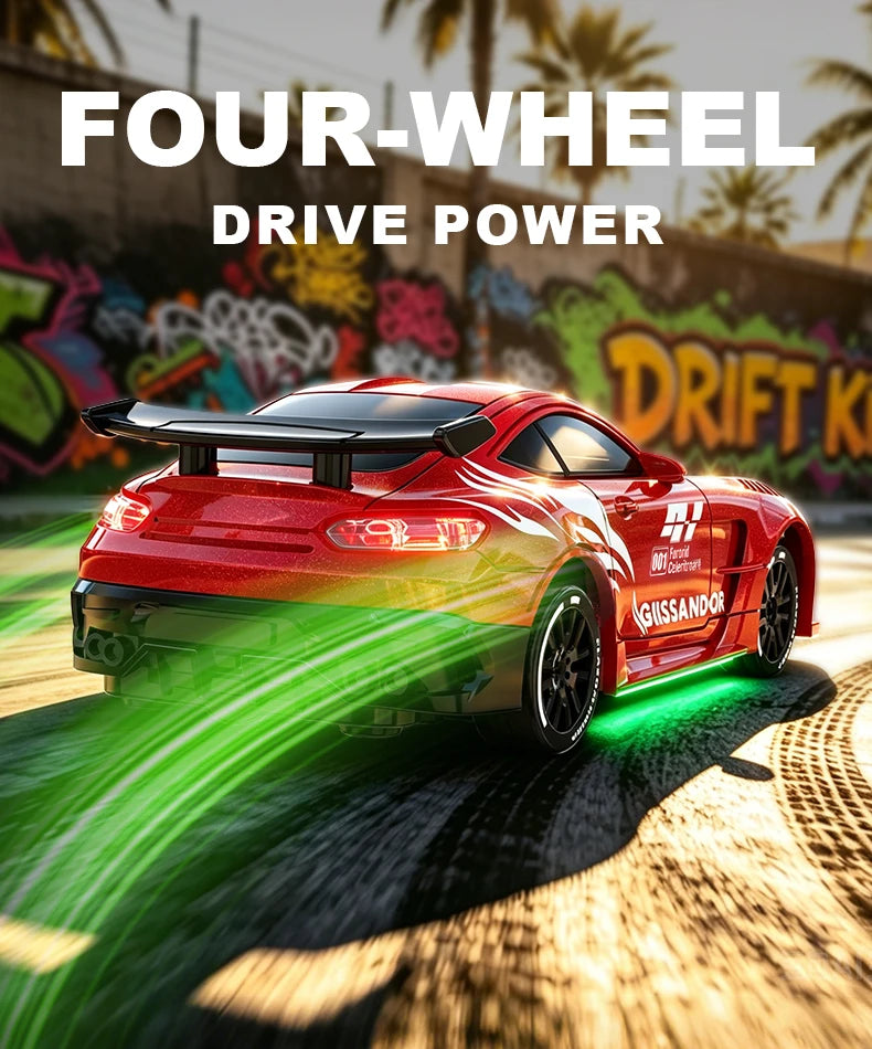 Desktop RC Drift Car — 4WD Stunts & LED Lights