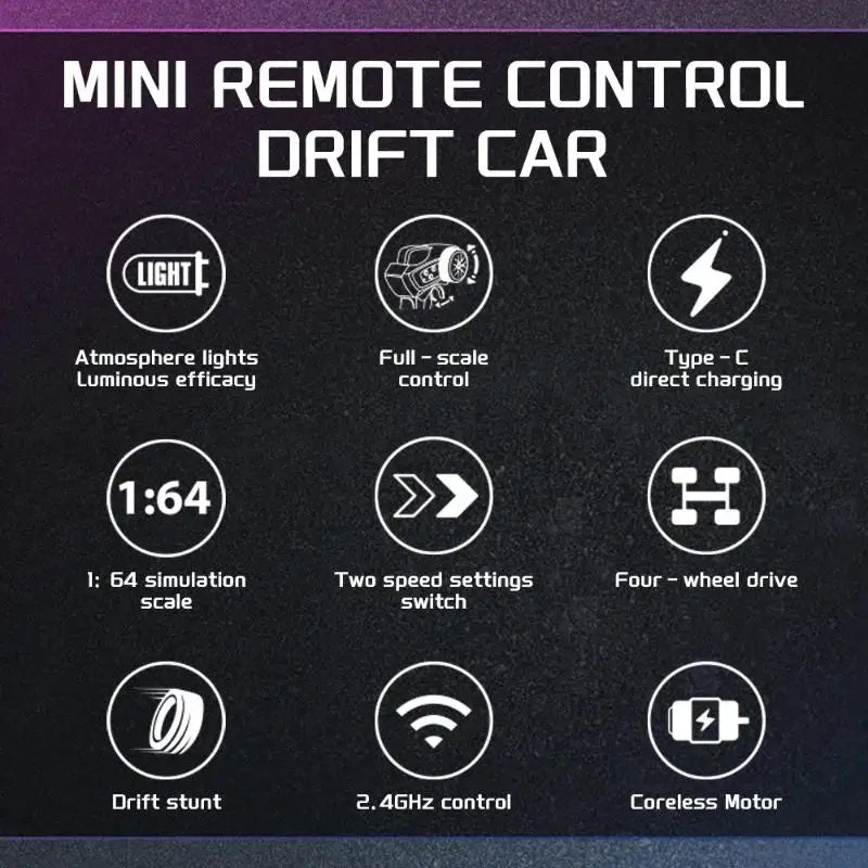 Mini RC Drift Car — 10-Minute Fast Charge & Pro Control