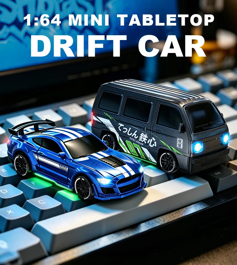 Desktop RC Drift Car — 4WD Stunts & LED Lights