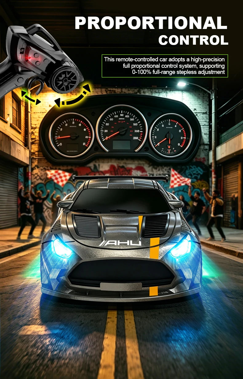 Desktop RC Drift Car — 4WD Stunts & LED Lights