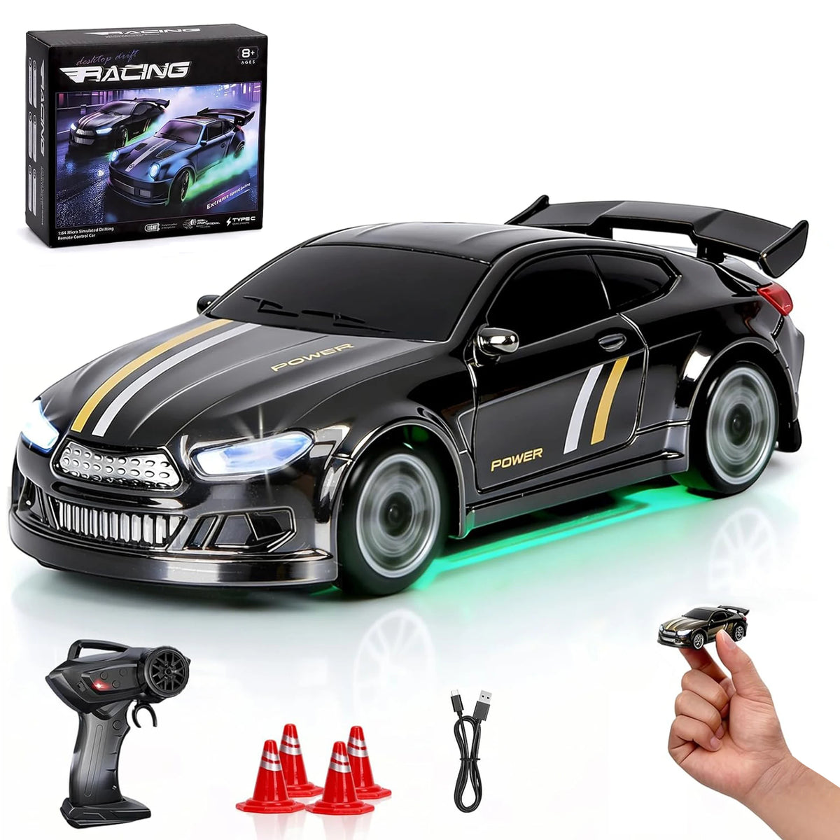 Mini Stunt RC Car — 4WD Drift & 360° Spins