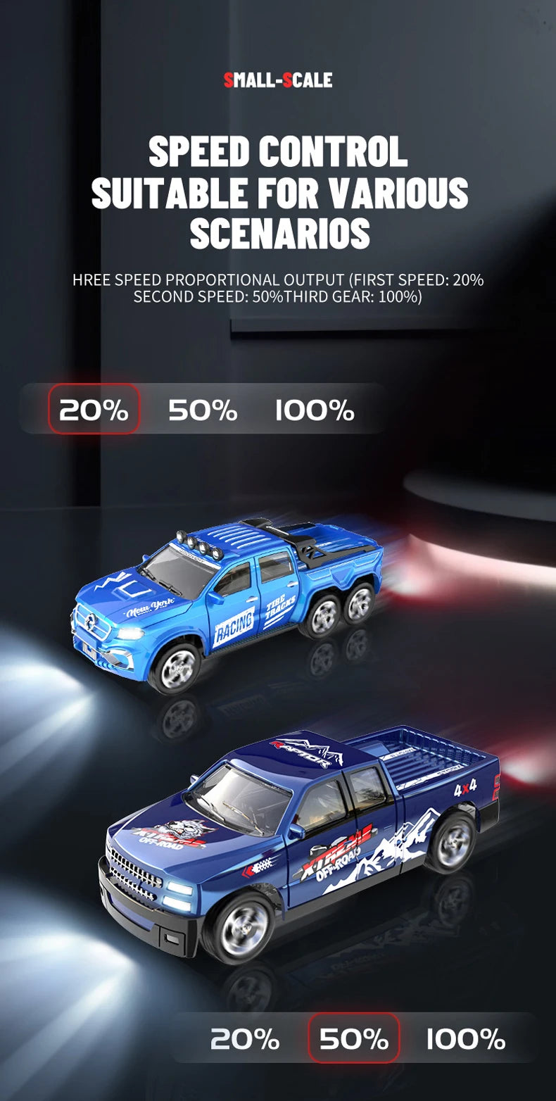 Mini Alloy RC Racing Car — Metal Body & LED Lights