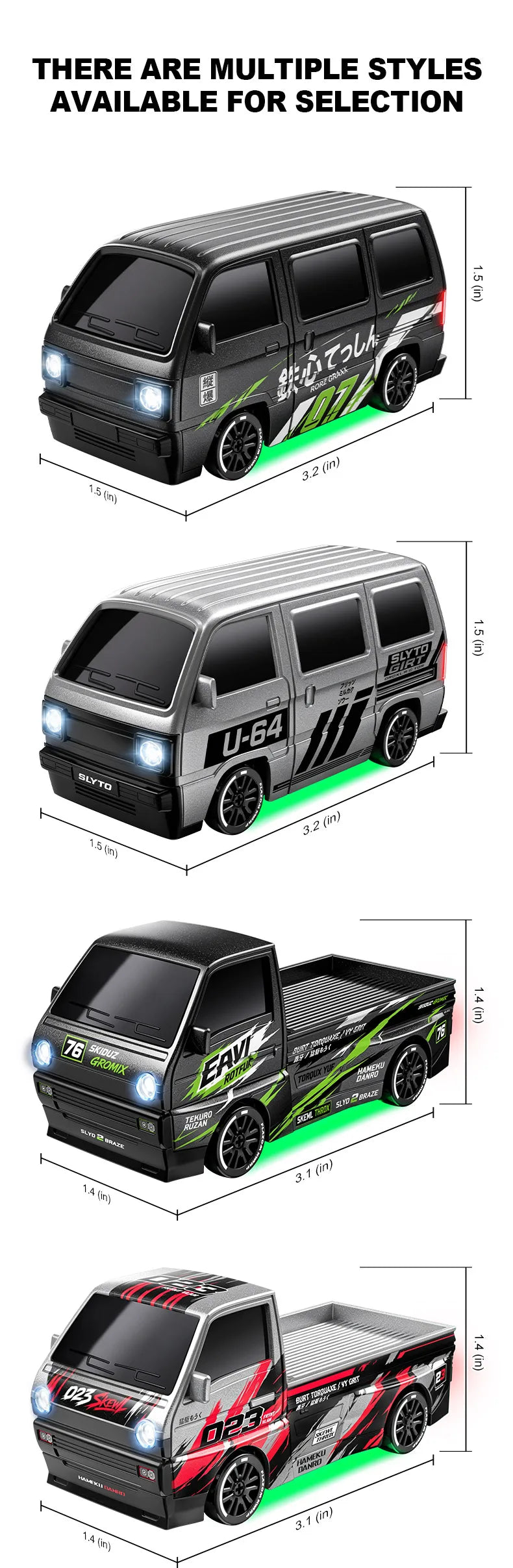 Desktop RC Drift Car — 4WD Stunts & LED Lights