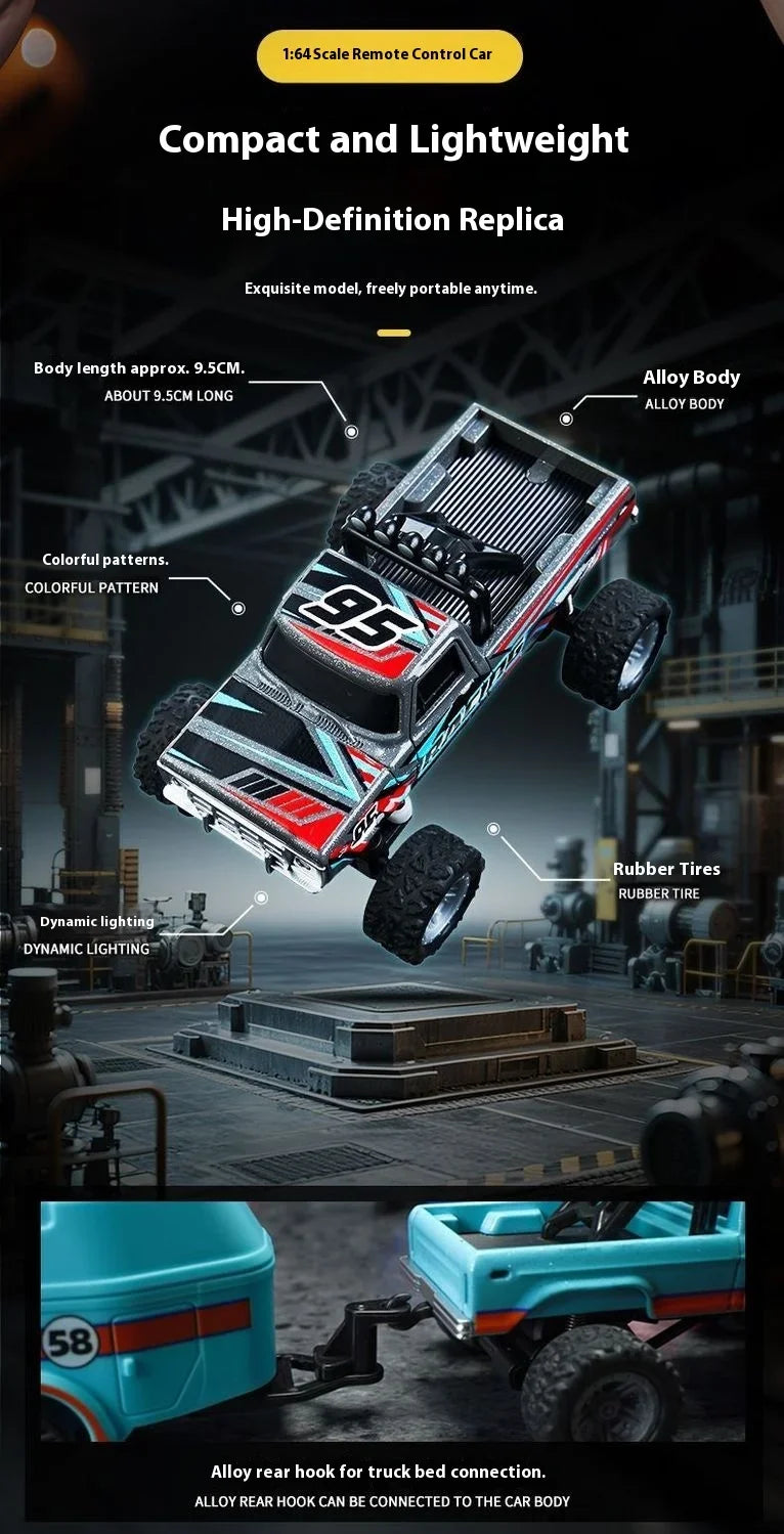 Mini Alloy RC Car — 60-Minute Battery & Metal Shell