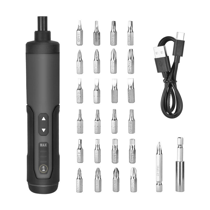 NNEDSZ 3.6V Li-ion Cordless Electric Screwdriver Set with 24 Bits, LED Light, and Torque Adjustment, 300rmp-0