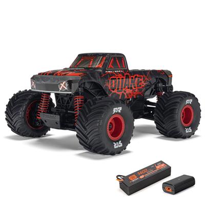 ARRMA RC Cars and Trucks, Arrma Auake Grom 1:16 Scale 4x4 RTR Monster Trucks, Red, Charger - ARA2137T1