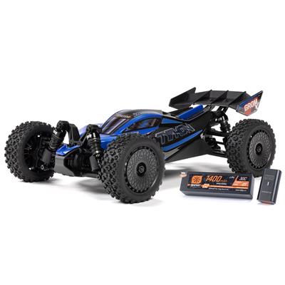 ARRMA RC Cars and Trucks, Arma Typhon GROM 1:14 Scale 4x4 RC Buggy Cars, Blue, Battery and Charger - ARA2306ST2