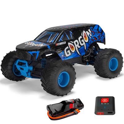 ARRMA RC Cars and Trucks, Arma Gorgon 1:10 Scale MEGA 550 RC Monster Trucks RTR, Blue/Black - ARA3230ST5